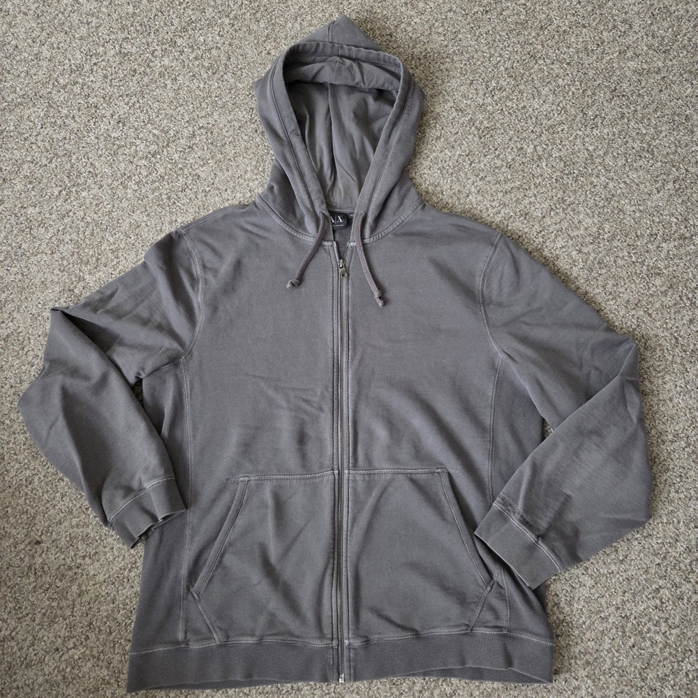 AX Armani‎ Exchange Full-Zip Hoodie Men's Size XXL Sunwashed Green/ Gray